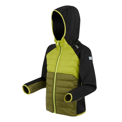 Nephrite Green-Grenoble Green-Black - Side - Regatta Childrens-Kids Kielder IX Hybrid Jacket