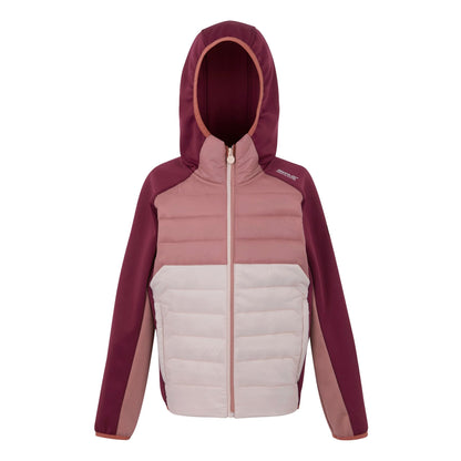 Dark Pimento-Dusty Rose-Lotus - Front - Regatta Childrens-Kids Kielder IX Hybrid Jacket