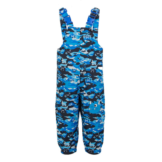 Hydro Blue - Front - Regatta Childrens-Kids Animal Rainy Day Spike The Monster Dungarees