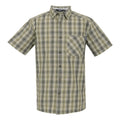 Golden Sand-Treetop - Front - Regatta Mens Mindano IX Checked Short-Sleeved Shirt