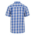 White-Olympian Blue - Back - Regatta Mens Mindano IX Checked Short-Sleeved Shirt