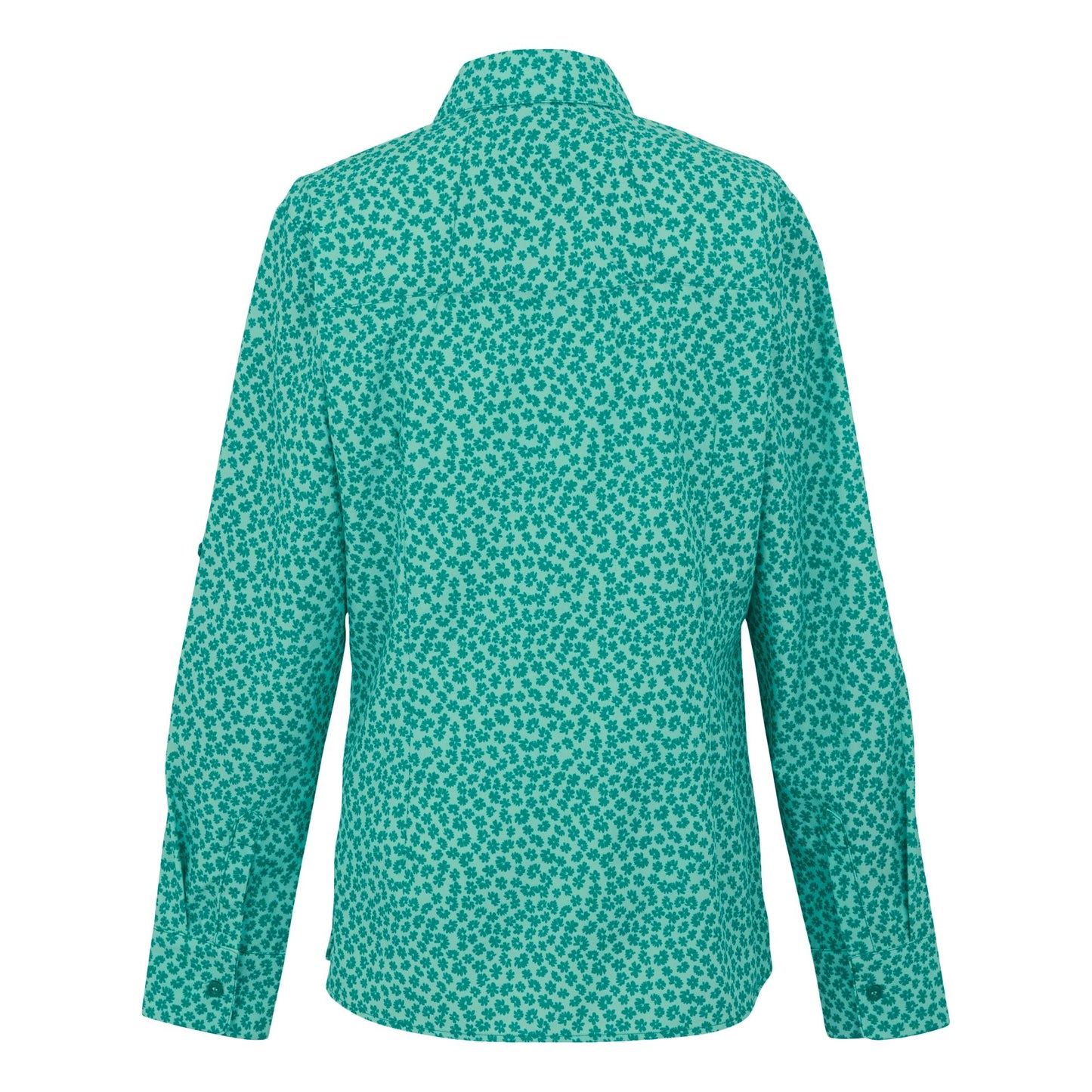 Aruba Blue - Back - Regatta Womens-Ladies Floral Packaway Long-Sleeved Travel Shirt