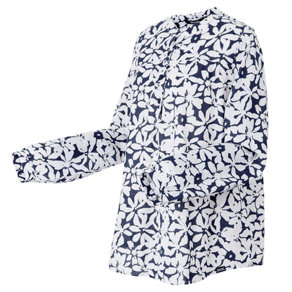 Navy-White - Side - Regatta Womens-Ladies Natine Large Floral Lightweight Shirt