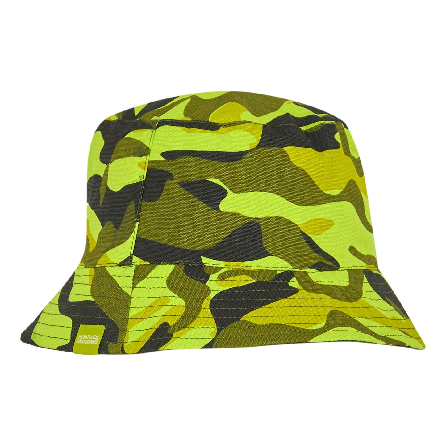 Grenoble Green-Nephrite Green - Back - Regatta Childrens-Kids Camouflage Reversible Bucket Hat