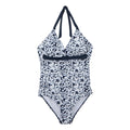 Navy-White - Front - Regatta Womens-Ladies Flavia II Large Floral One Piece Swimsuit
