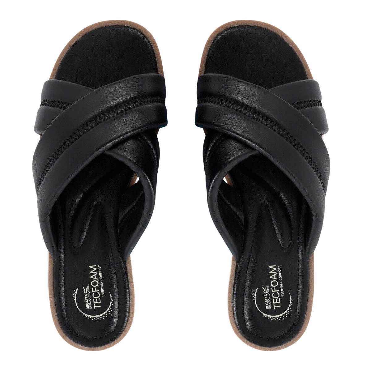 Black - Pack Shot - Regatta Womens-Ladies Carradine Slip-on Sandals