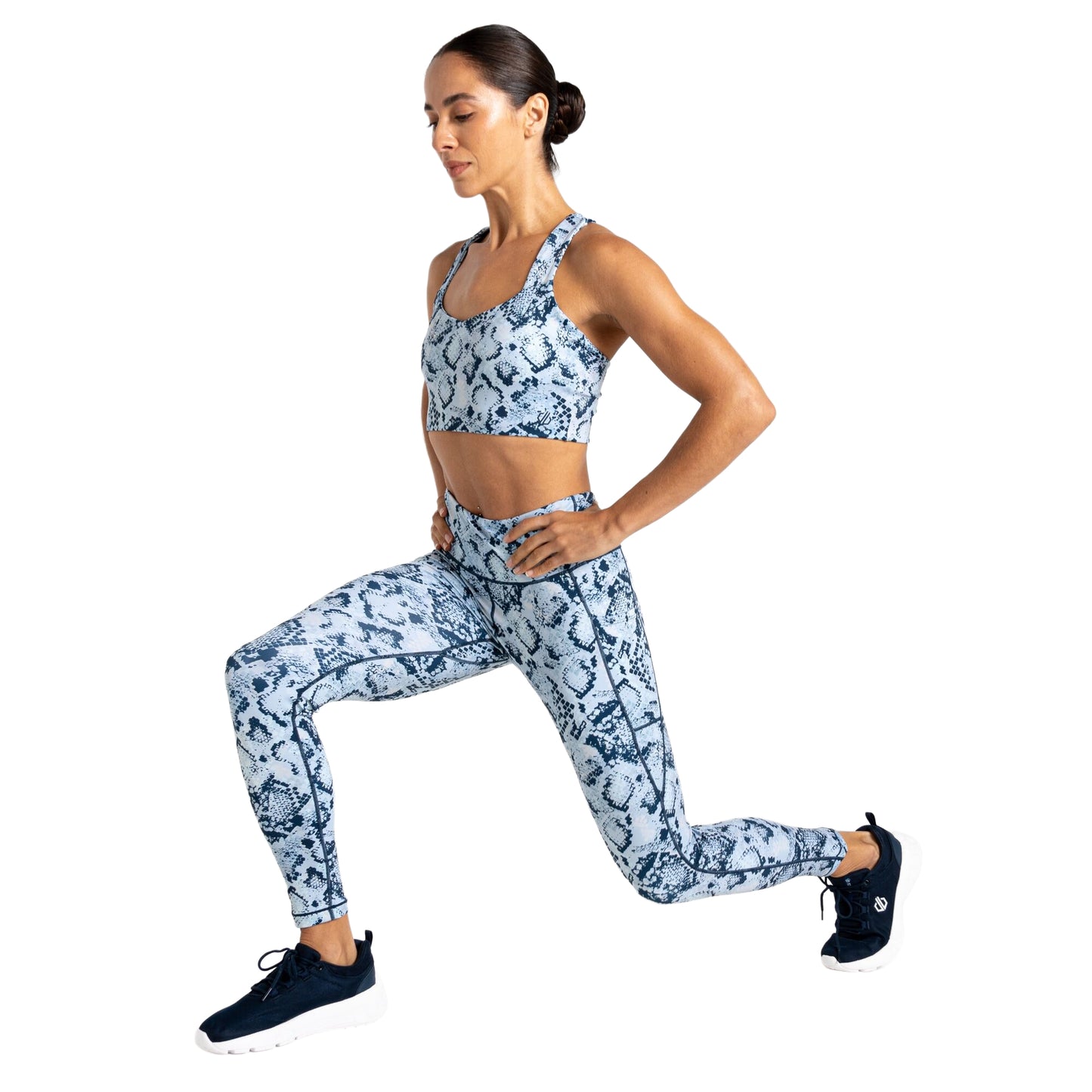 Blue - Pack Shot - Dare 2B Womens-Ladies Influential II Snake Print Leggings