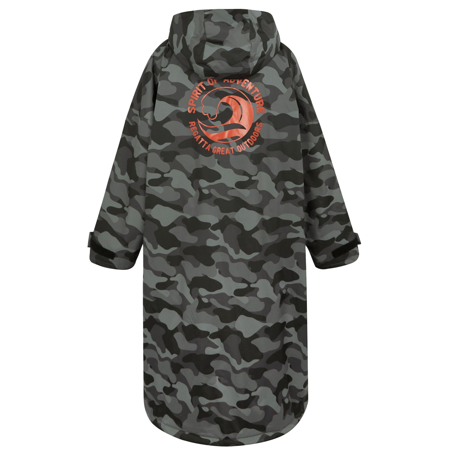 Grey-Black - Back - Regatta Unisex Adult Camo Changing Robe