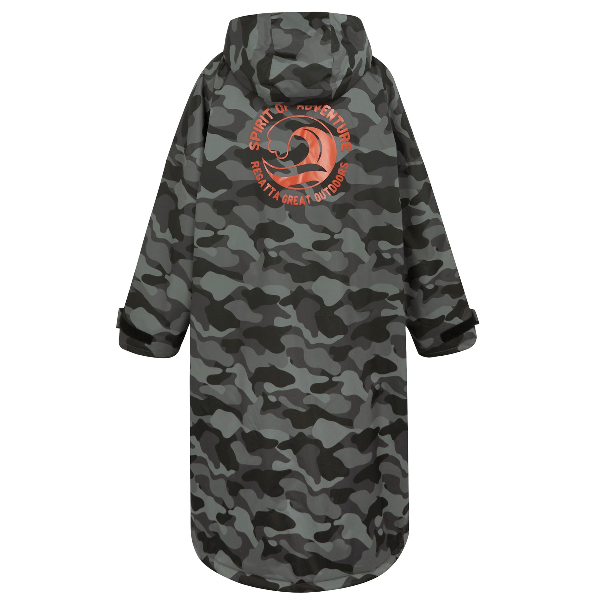 Grey-Black - Back - Regatta Unisex Adult Camo Changing Robe