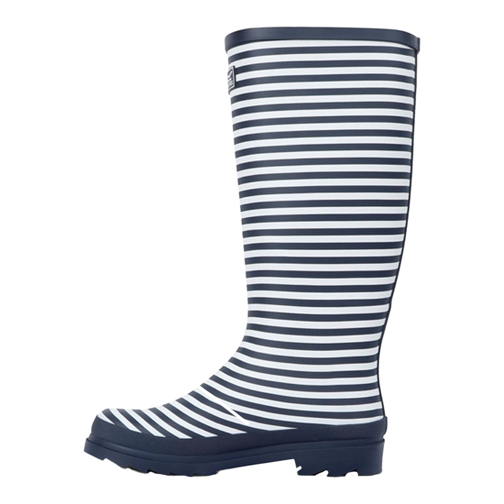 Navy-White - Side - Regatta Womens-Ladies Fairweather III Contrast Striped Wellington Boots