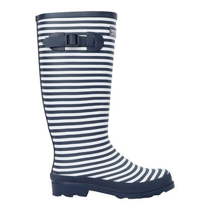 Navy-White - Lifestyle - Regatta Womens-Ladies Fairweather III Contrast Striped Wellington Boots