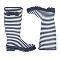 Navy-White - Close up - Regatta Womens-Ladies Fairweather III Contrast Striped Wellington Boots