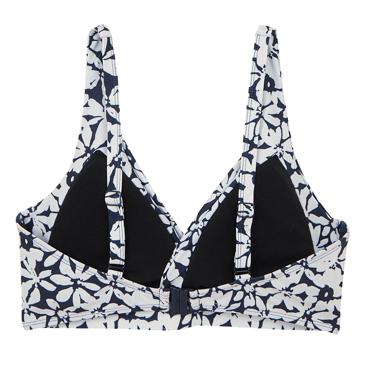 Navy-White - Back - Regatta Womens-Ladies Paloma Large Floral Bikini Top