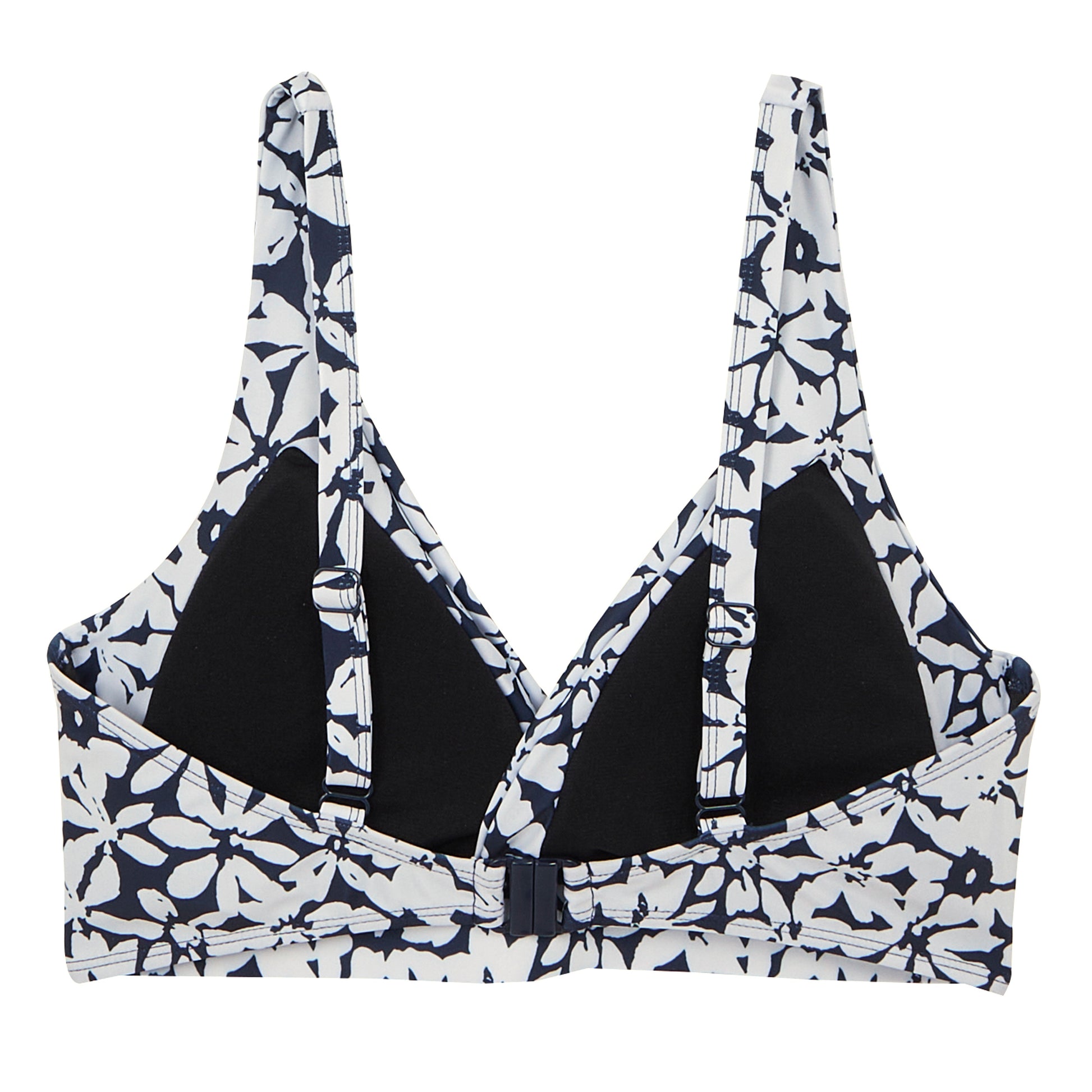 Navy-White - Back - Regatta Womens-Ladies Paloma Large Floral Bikini Top