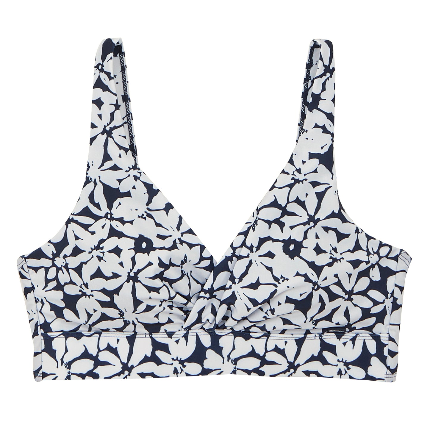 Navy-White - Front - Regatta Womens-Ladies Paloma Large Floral Bikini Top