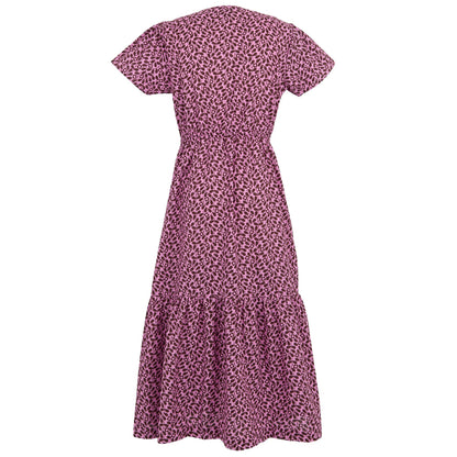 Lilac - Back - Regatta Womens-Ladies Orla Kiely Jasmine Flower Tiered Midi Dress