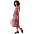 Lilac - Pack Shot - Regatta Womens-Ladies Orla Kiely Jasmine Flower Tiered Midi Dress