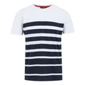 White-Navy - Front - Regatta Mens Shorebay III Striped T-Shirt