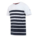 White-Navy - Side - Regatta Mens Shorebay III Striped T-Shirt