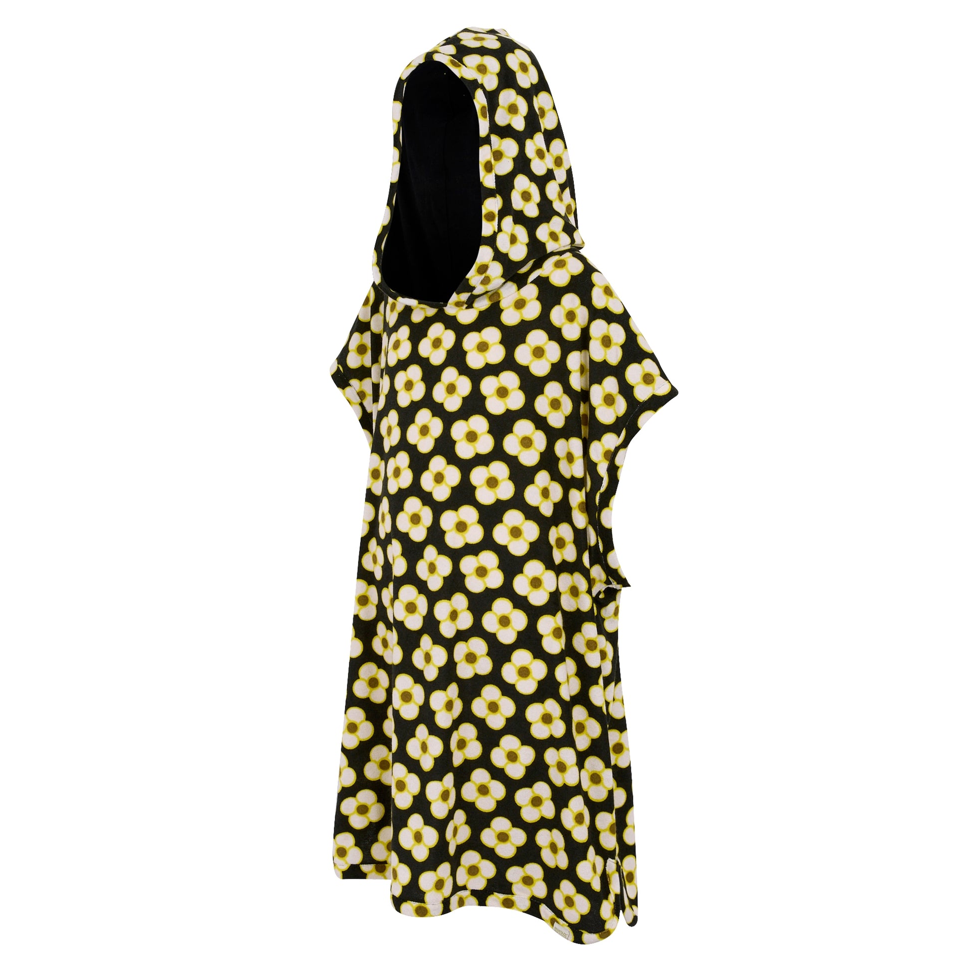 Black - Side - Regatta Girls Orla Kiely Spinning Flower Towelling Robe