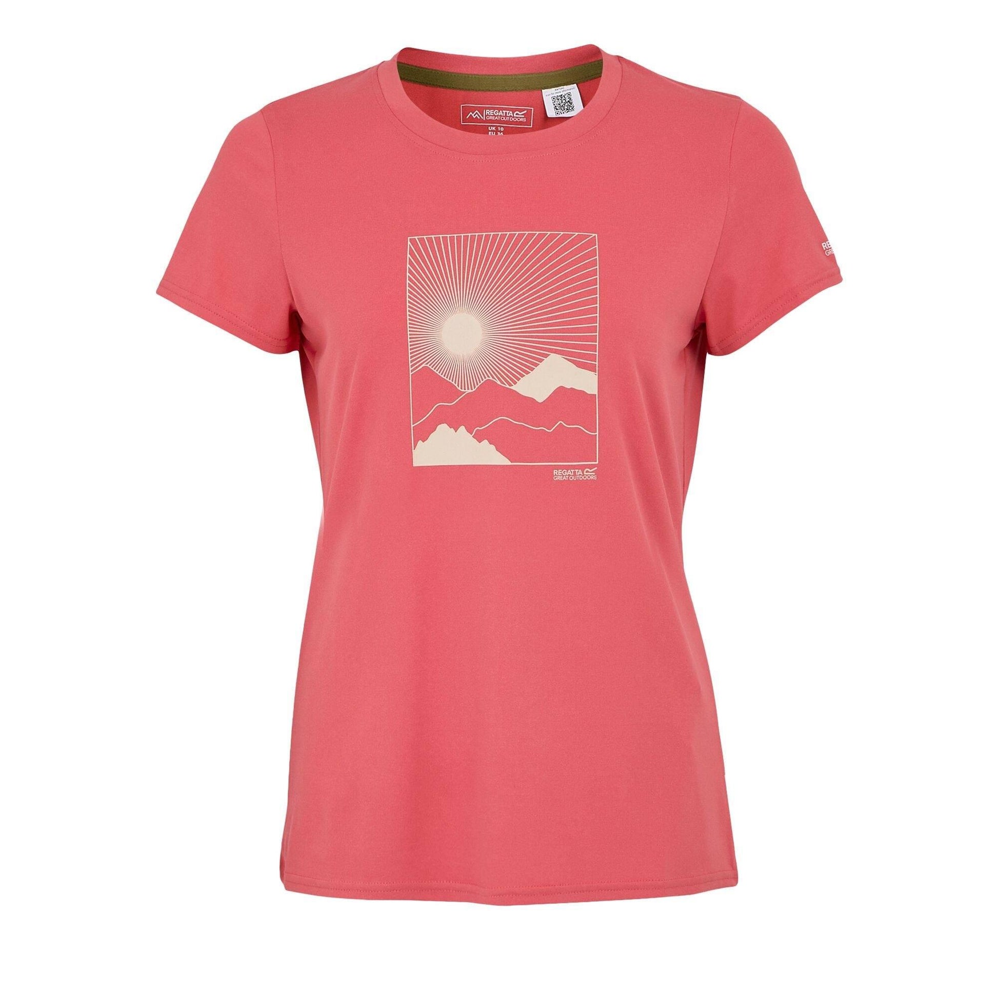 Peach Bloom - Front - Regatta Womens-Ladies Fingal Mountain Stretch T-Shirt