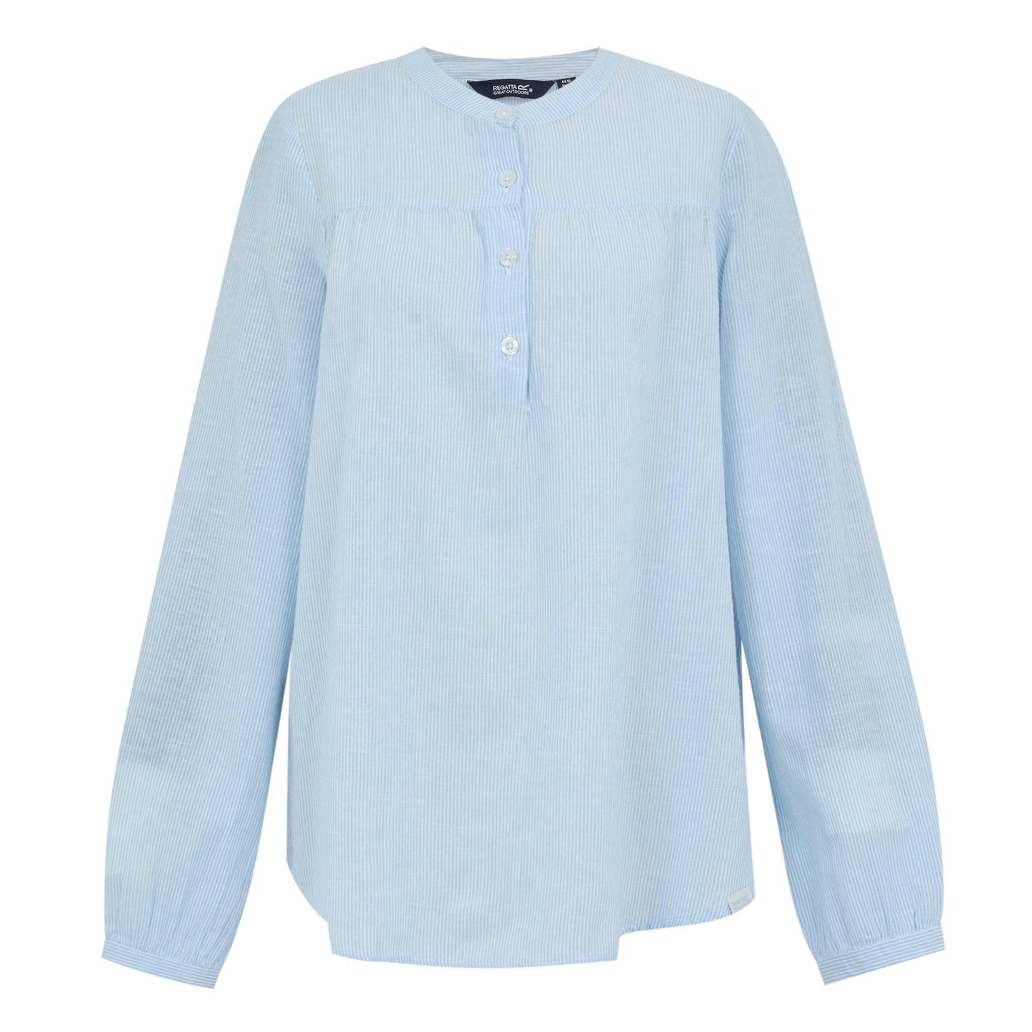 Chambray Blue - Front - Regatta Womens-Ladies Natine Ticking Stripe Lightweight Shirt