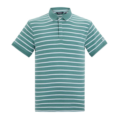 Arctic-White - Front - Regatta Mens Tiver Striped Polo Shirt