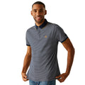 Navy-Stone White - Front - Regatta Mens Tiver Striped Polo Shirt