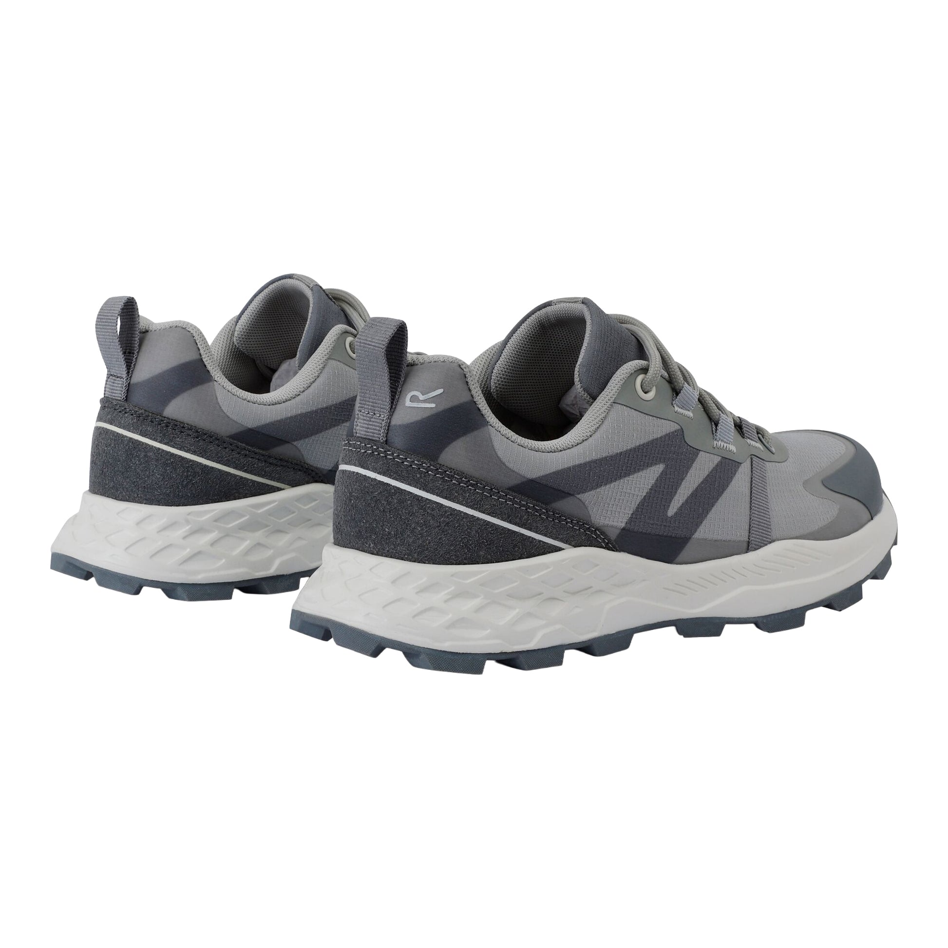 Cloud Grey - Back - Regatta Womens-Ladies Leighton Synthetic Leather Trainers