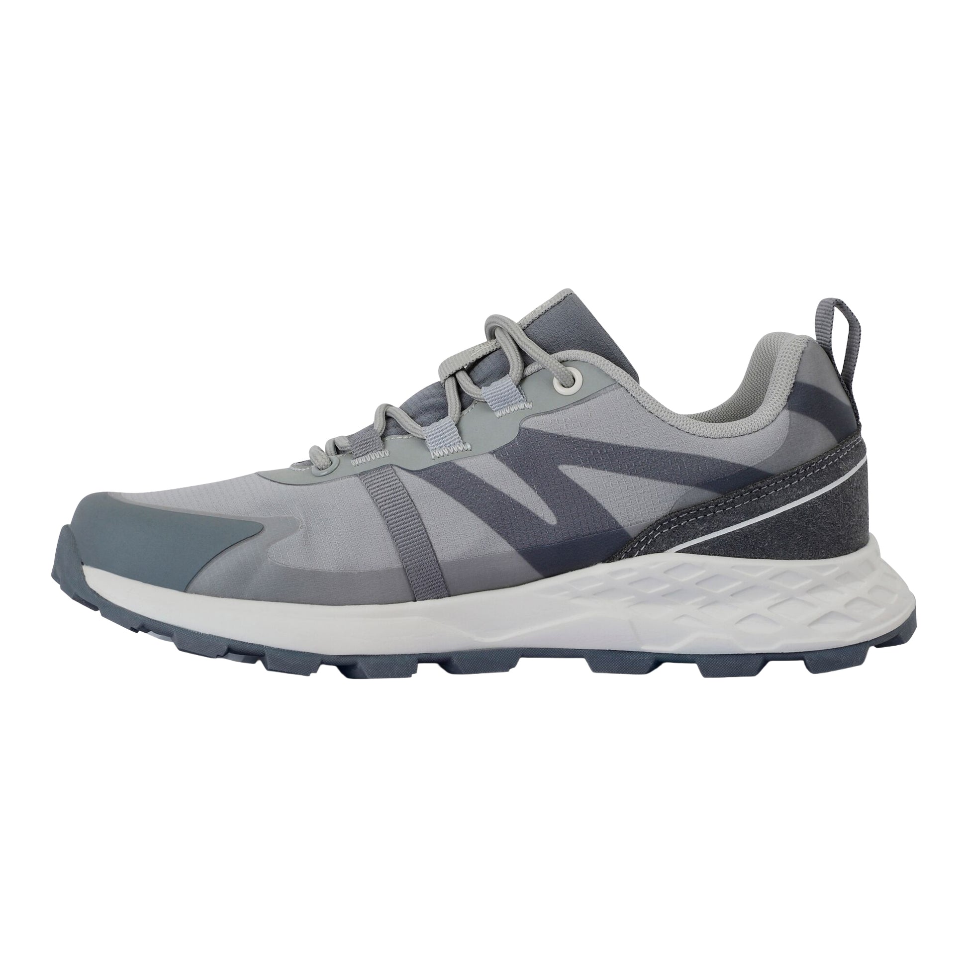 Cloud Grey - Side - Regatta Womens-Ladies Leighton Synthetic Leather Trainers
