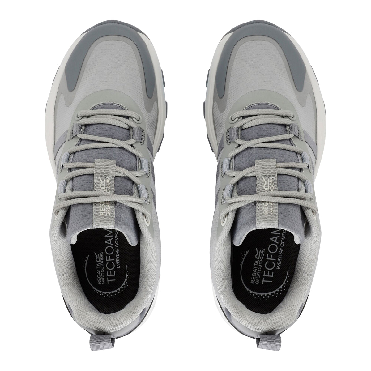 Cloud Grey - Pack Shot - Regatta Womens-Ladies Leighton Synthetic Leather Trainers