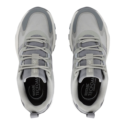 Cloud Grey - Pack Shot - Regatta Womens-Ladies Leighton Synthetic Leather Trainers
