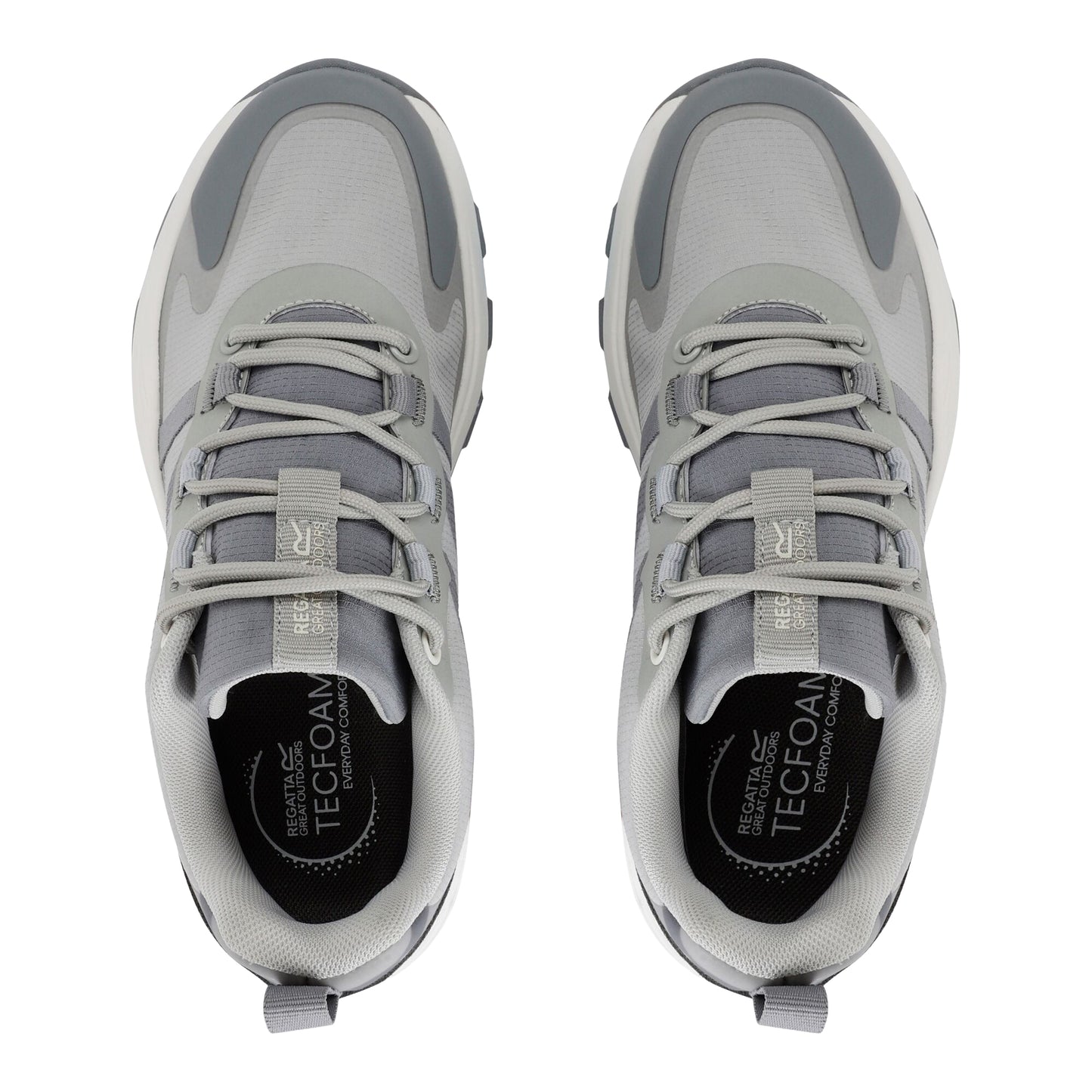 Cloud Grey - Pack Shot - Regatta Womens-Ladies Leighton Synthetic Leather Trainers