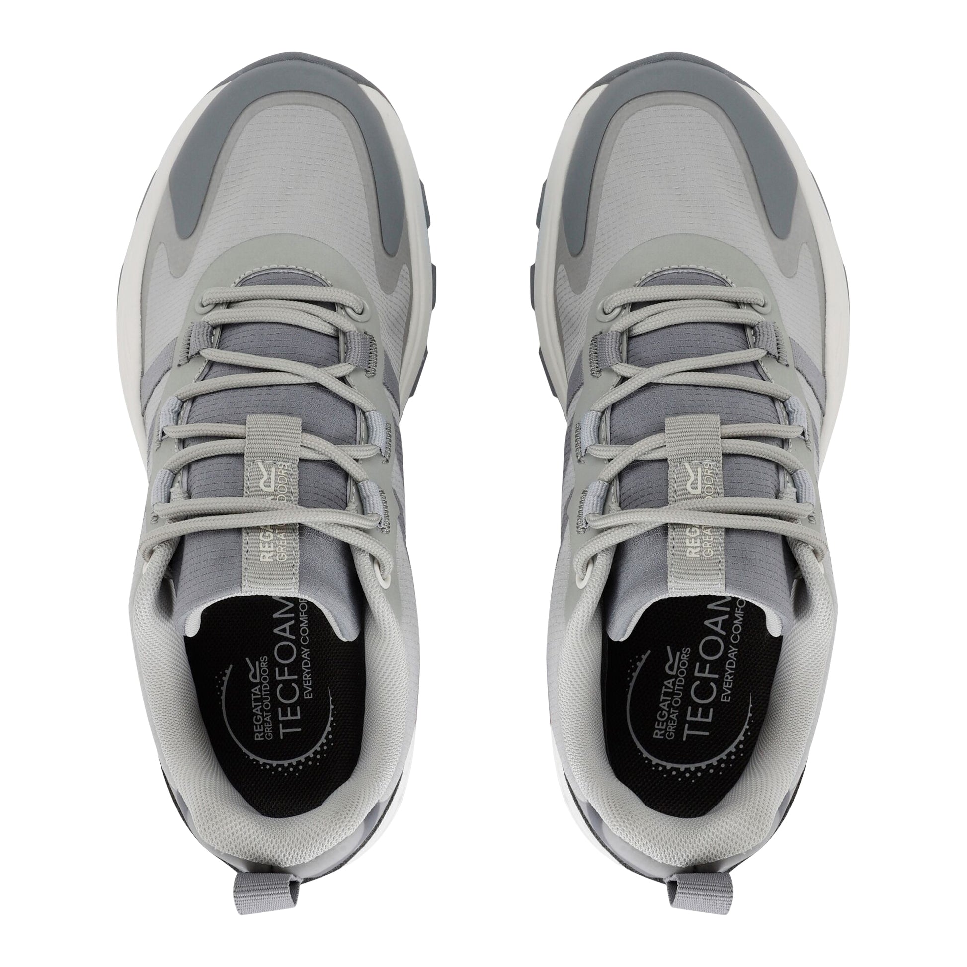 Cloud Grey - Pack Shot - Regatta Womens-Ladies Leighton Synthetic Leather Trainers