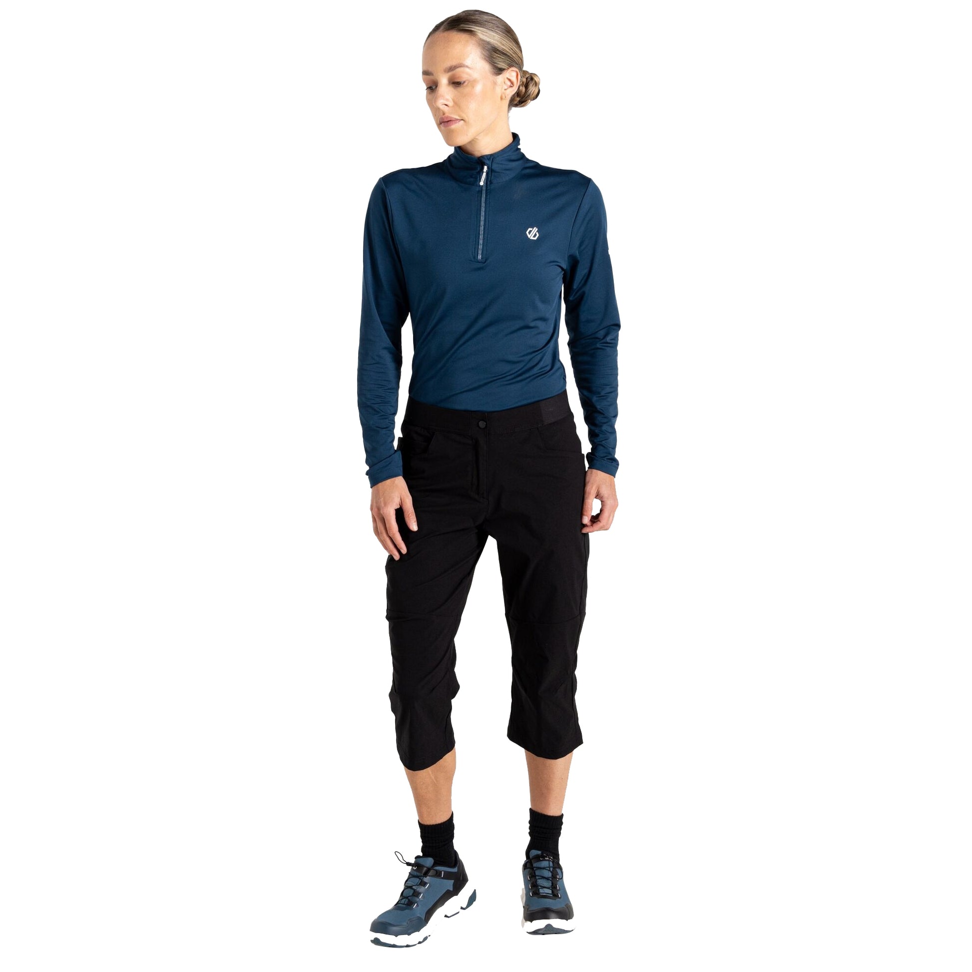 Black - Lifestyle - Dare 2B Womens-Ladies Melodic III 3-4 Shorts