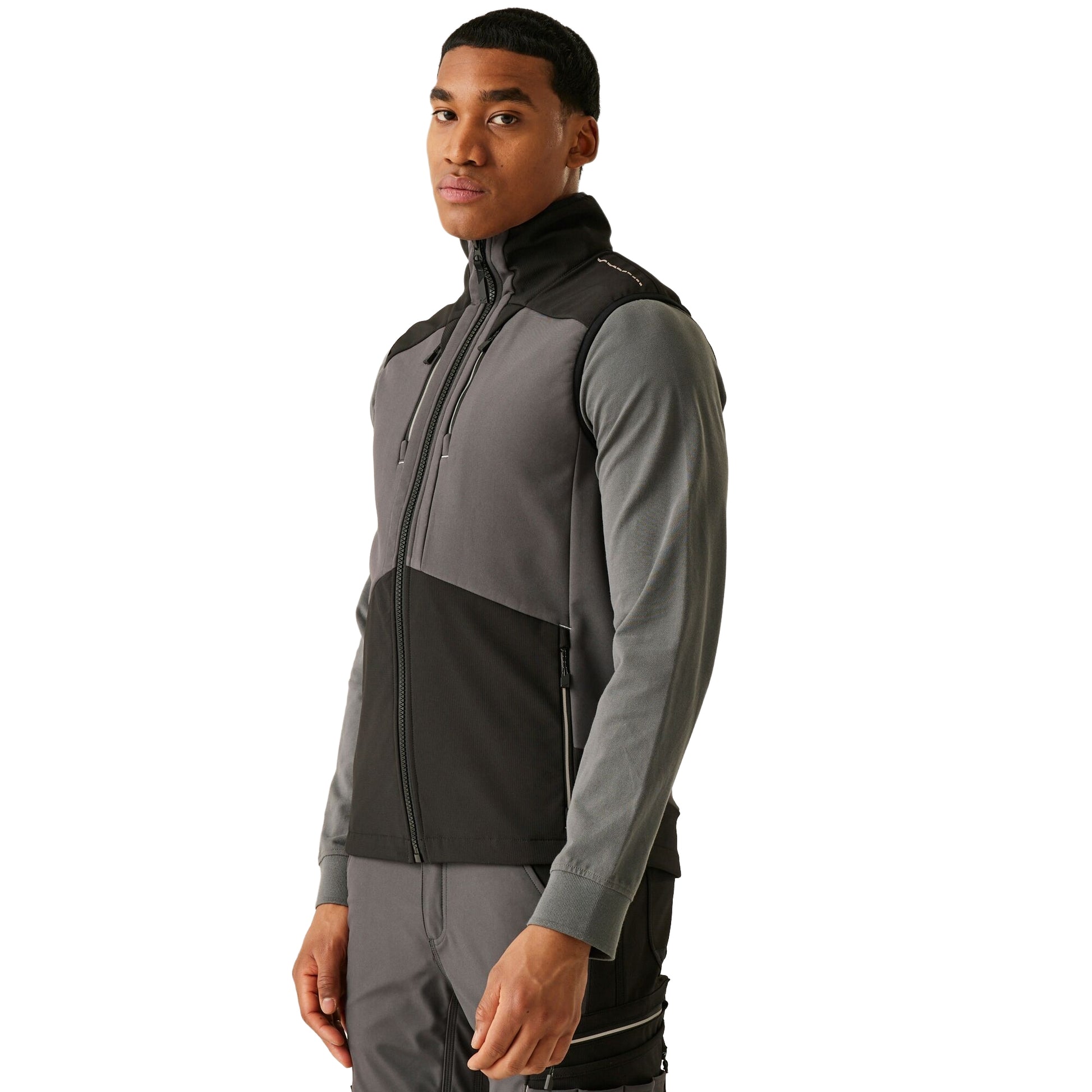 Slate Grey-Black - Front - Regatta Professional Mens 3 Layer Softshell Body Warmer