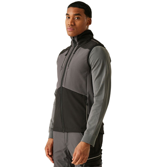 Slate Grey-Black - Front - Regatta Professional Mens 3 Layer Softshell Body Warmer