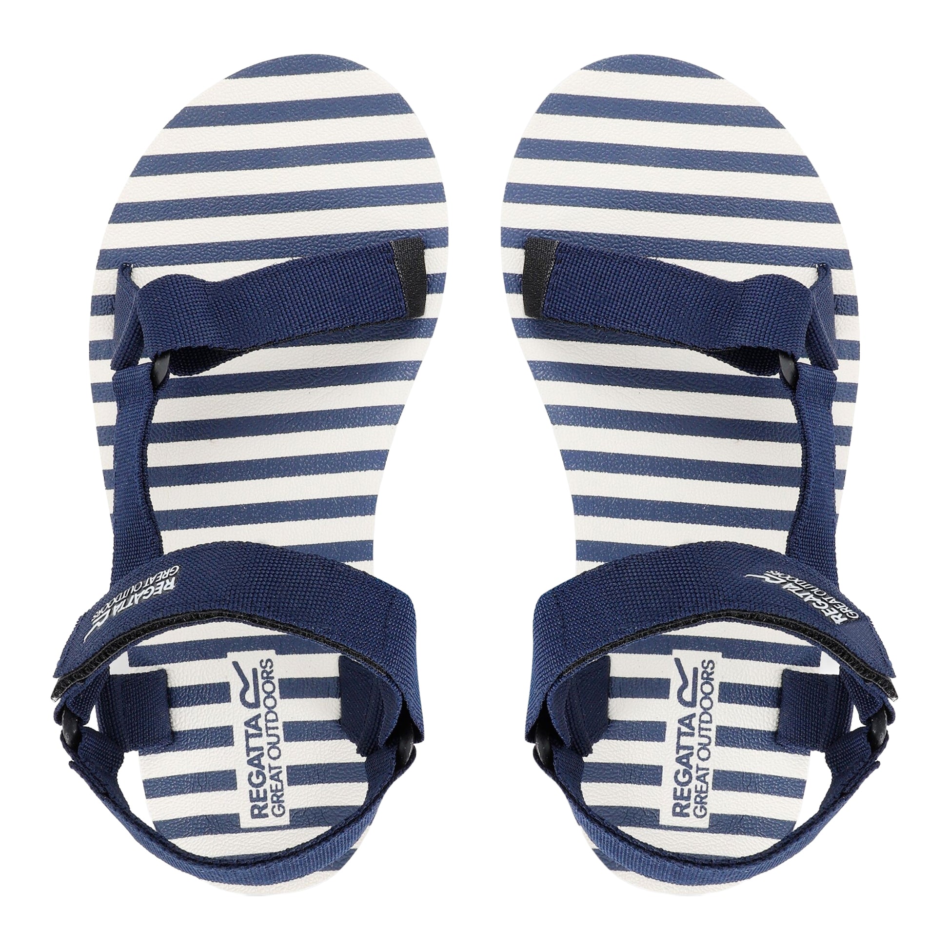 Navy-Navy - Pack Shot - Regatta Womens-Ladies Lady Vendeavour Striped Sandals