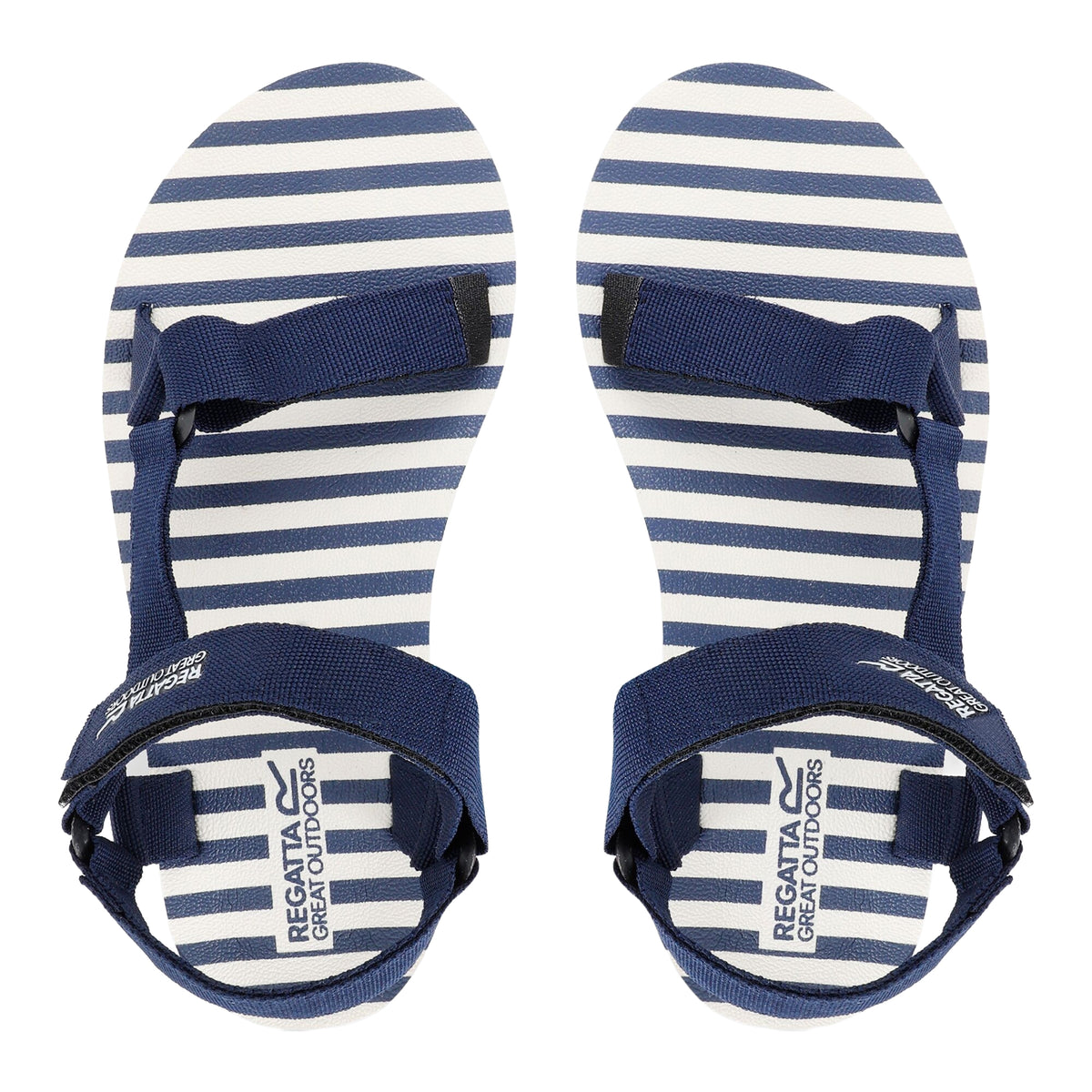 Navy-Navy - Pack Shot - Regatta Womens-Ladies Lady Vendeavour Striped Sandals