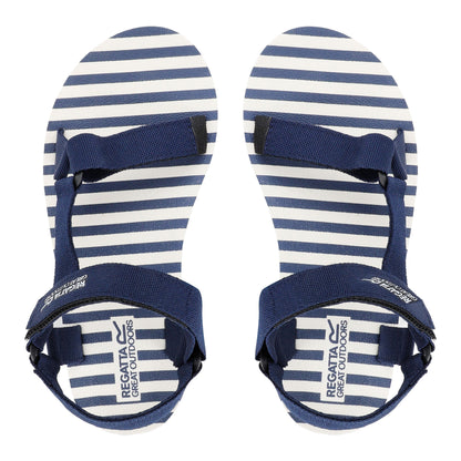Navy-Navy - Pack Shot - Regatta Womens-Ladies Lady Vendeavour Striped Sandals