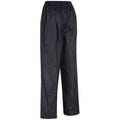 Black - Side - Regatta Great Outdoors Womens-Ladies Adventure Tech Pack It Waterproof Overtrousers