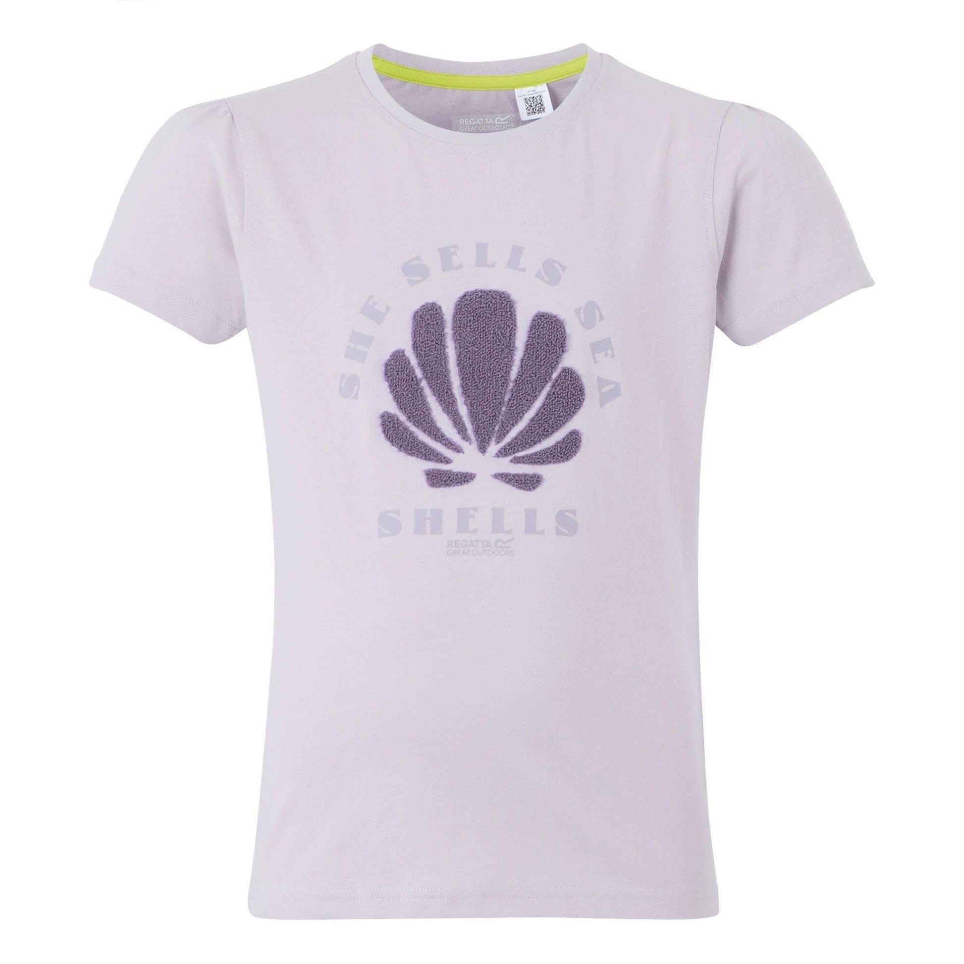 Lilac Thistle - Front - Regatta Childrens-Kids Bosley VIII Seashell T-Shirt