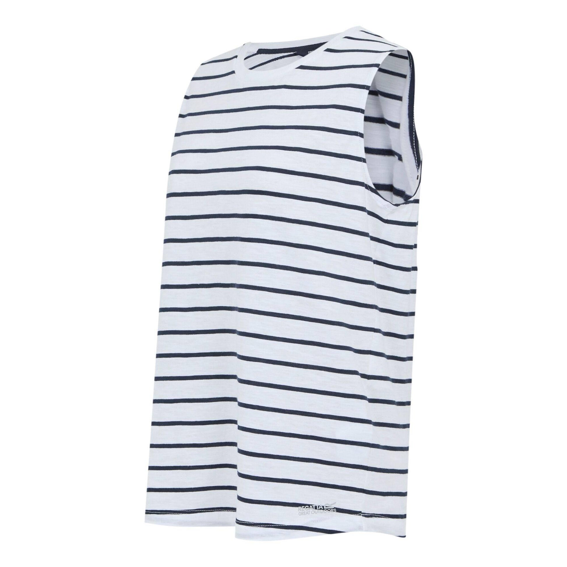 White-Navy - Side - Regatta Womens-Ladies Fariene Striped Sleeveless Top