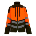 Black-Orange - Front - Regatta Professional Mens Hi-Vis 3 Layer Soft Shell Jacket