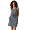 Navy-White - Lifestyle - Regatta Womens-Ladies Ariena Painterly Stripe Casual Dress