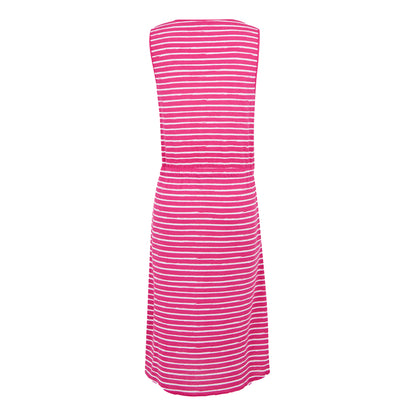 Pink Fusion-White - Back - Regatta Womens-Ladies Ariena Painterly Stripe Casual Dress