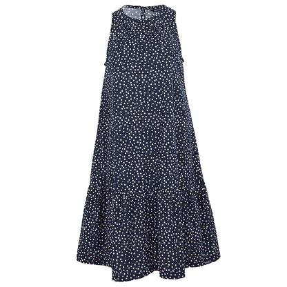 Navy-White - Front - Regatta Womens-Ladies Trisa Micro-Dot Smock Dress