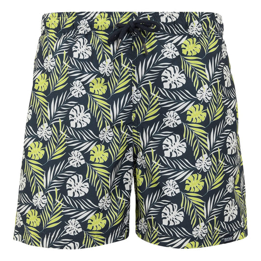 Navy - Front - Regatta Mens Loras Leaf Swim Shorts