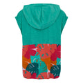 Turquoise - Back - Regatta Childrens-Kids II Tropical Leaves Hooded Towel
