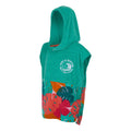 Turquoise - Side - Regatta Childrens-Kids II Tropical Leaves Hooded Towel
